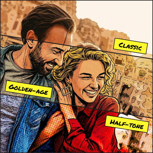 The comic art styles you can choose from, shown side by side.