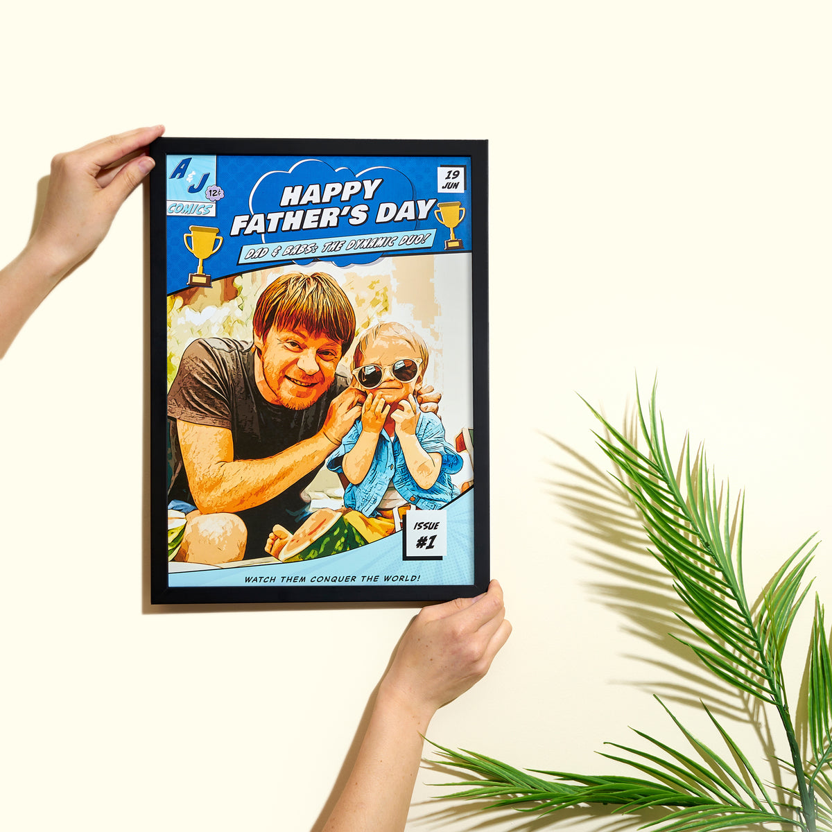 Personalised Comic Poster Gift for Father's Day (Unframed)