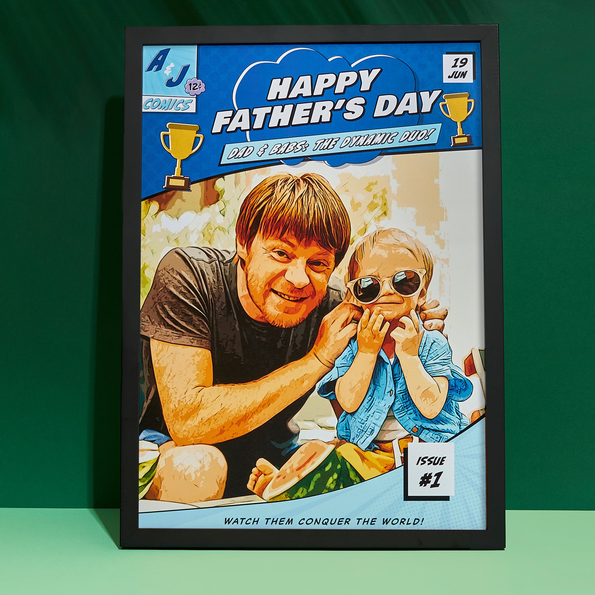 Personalised Comic Poster Gift for Father's Day (Unframed)