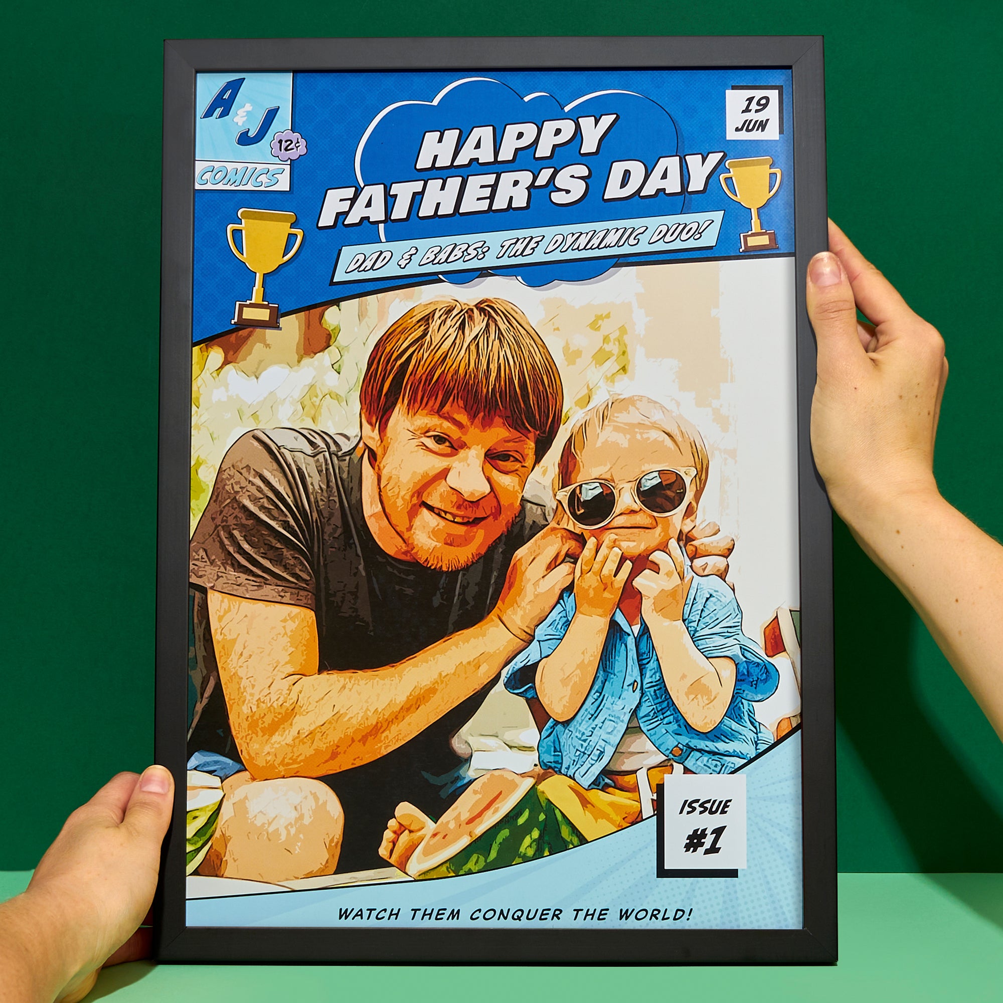 Personalised Comic Poster Gift for Father's Day (Unframed)