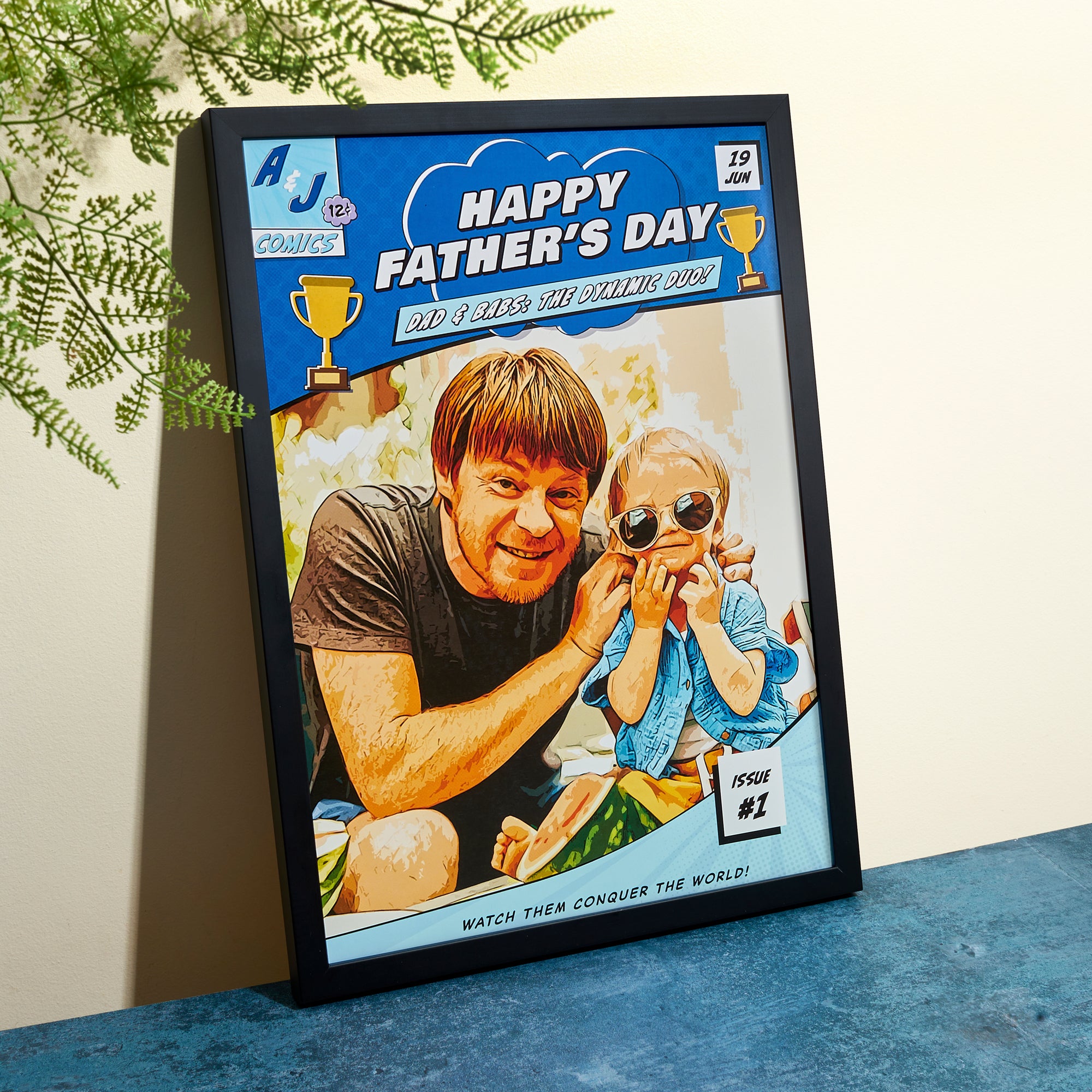 Personalised Comic Poster Gift for Father's Day (Unframed)