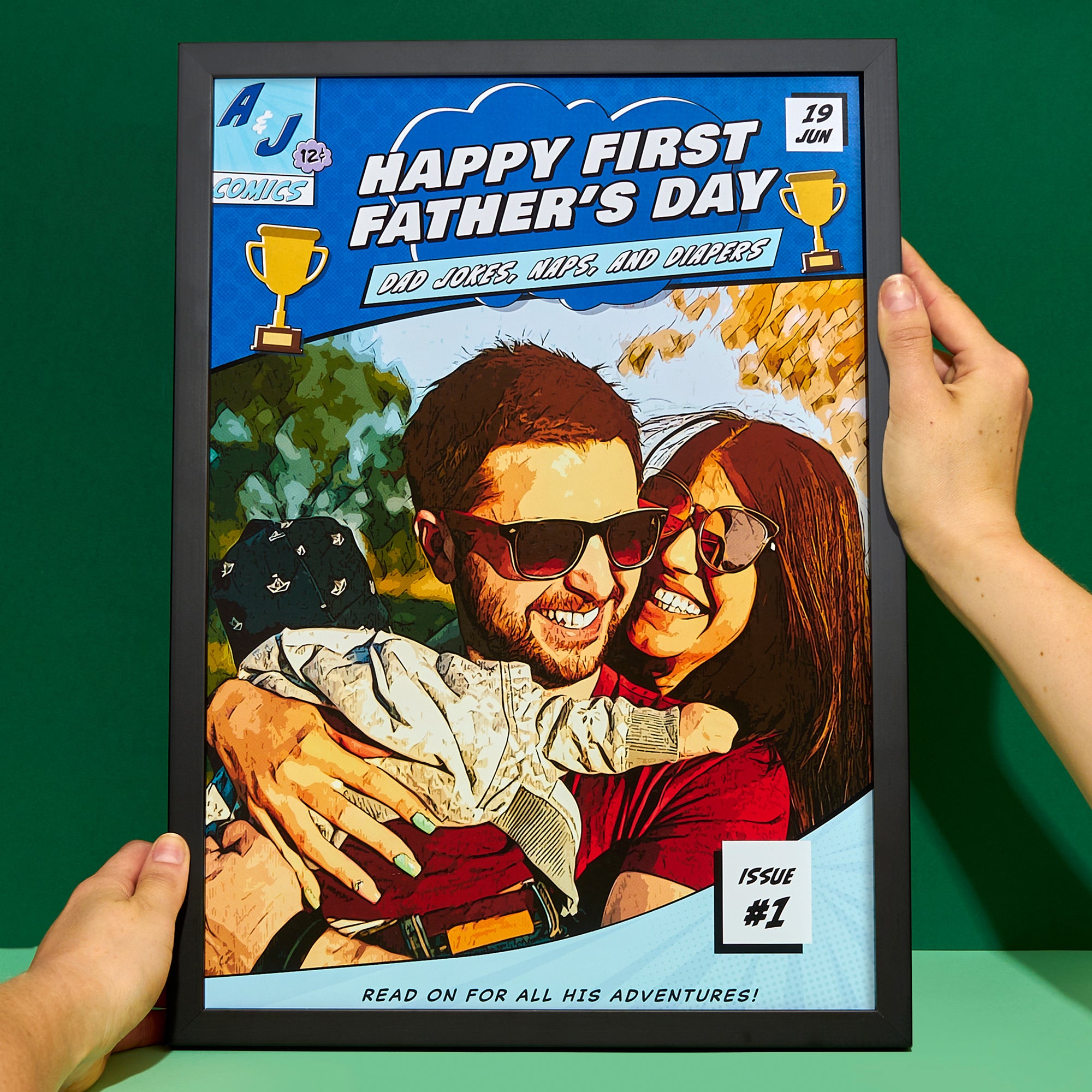 Personalised Comic Poster Gift for Father's Day (Unframed)