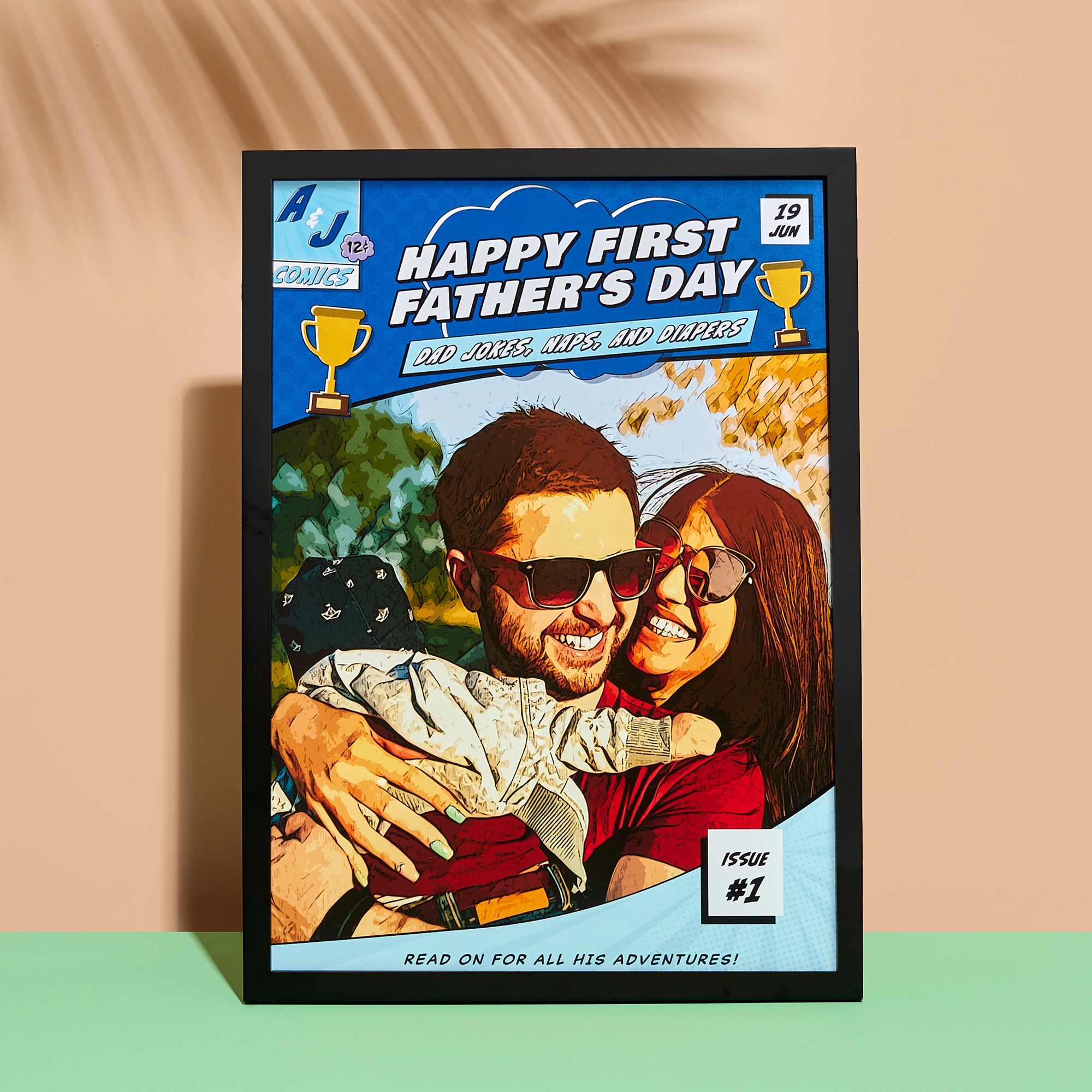 Personalised Comic Poster Gift for Father's Day (Unframed)