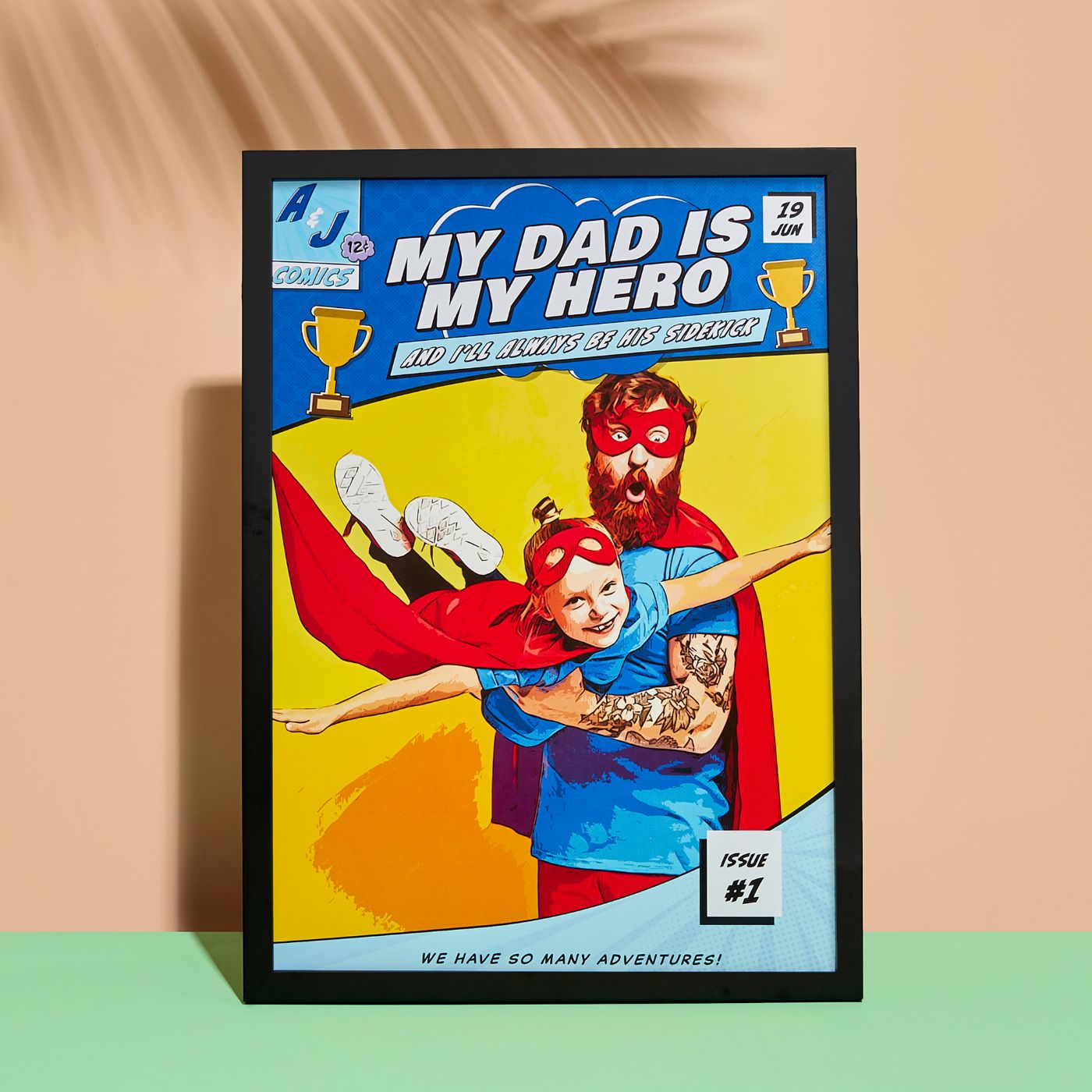 Personalised Comic Poster Gift for Father's Day (Unframed)