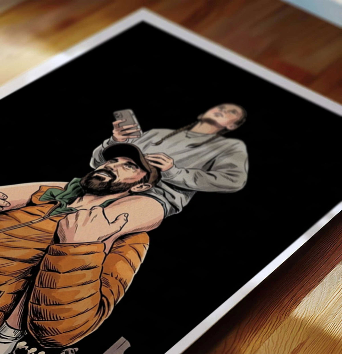 The unframed paper print option for the personalised comic poster.