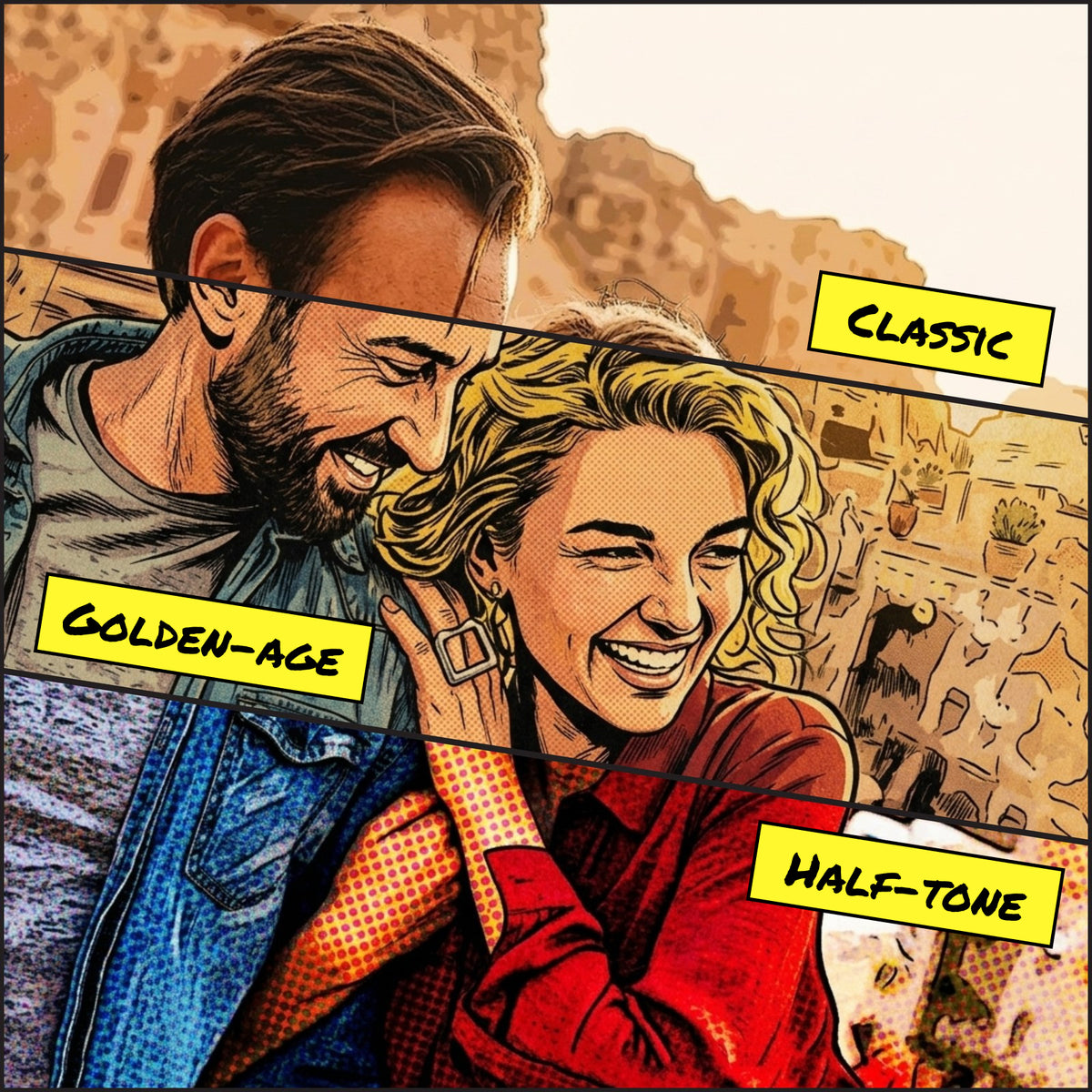 The comic art styles you can choose from, shown side by side.