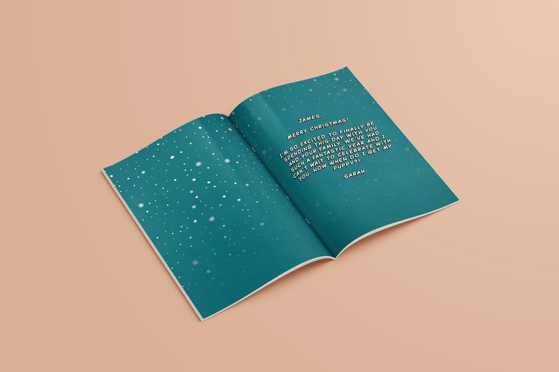 The dedication page at the front of the comic, printed with your own message.
