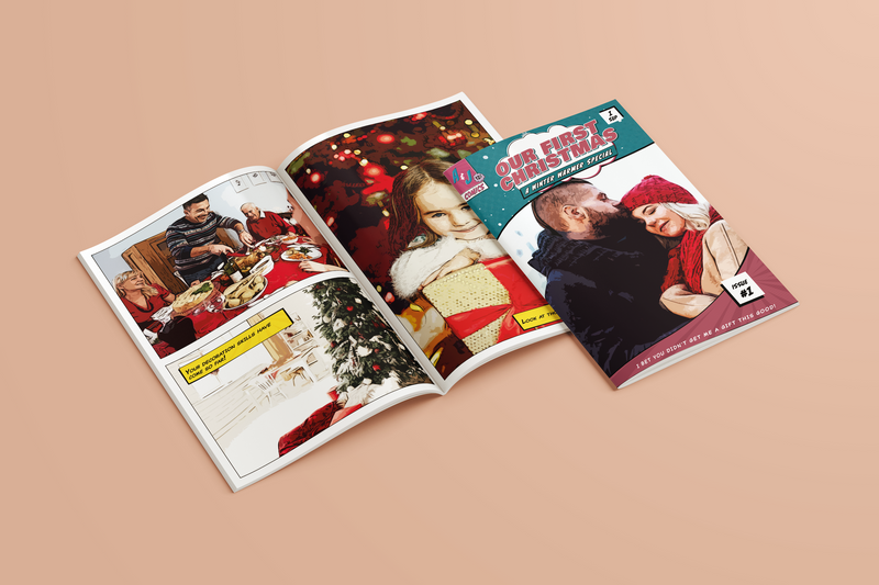 The comic's cover alongside one of its inside spreads.
